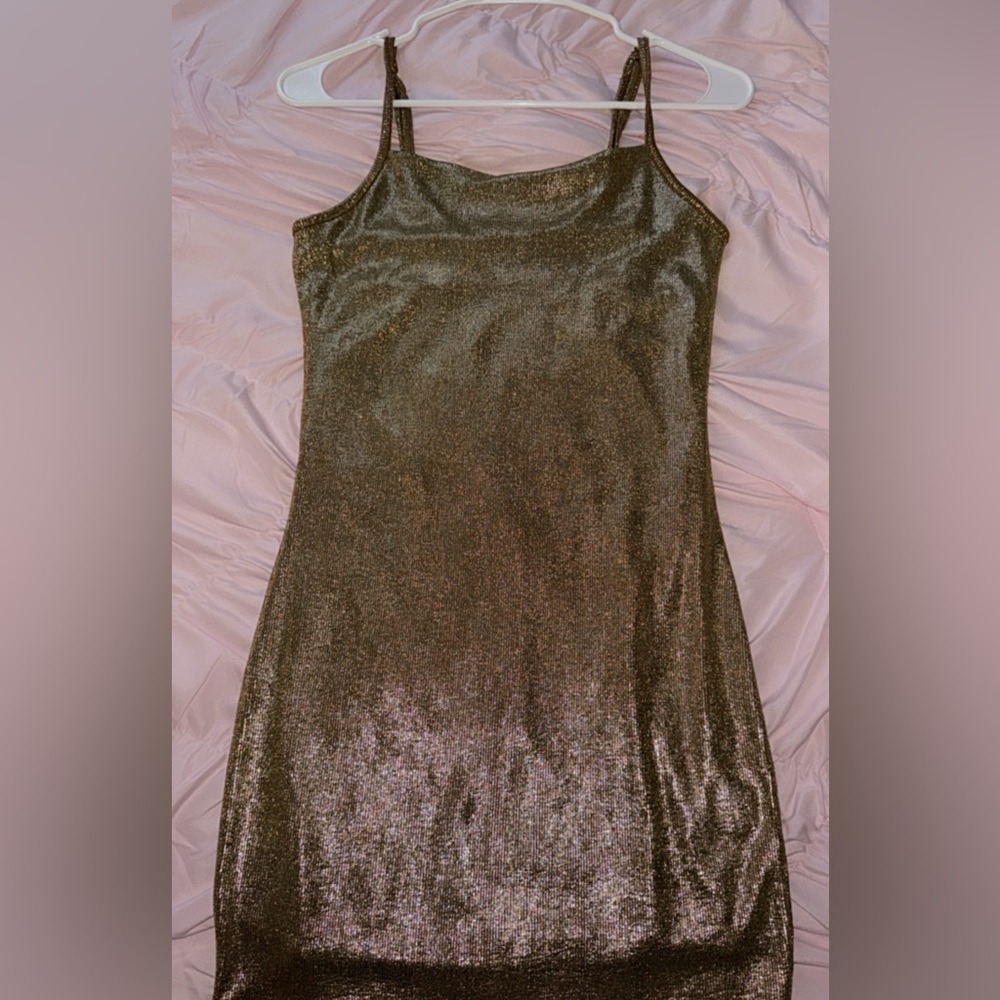 Shimmering Brown Sleeveless Dress